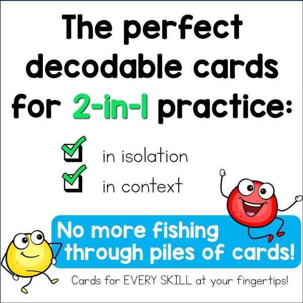 Decodable Word & Sentence Cards Science of Reading Phonics Fluency Intervention