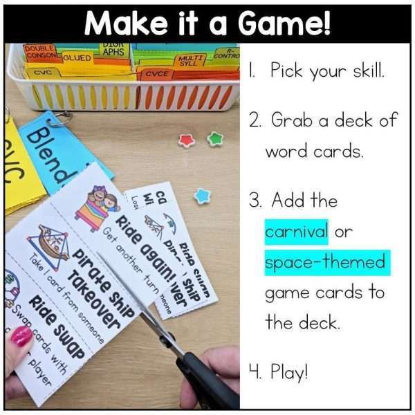 Decodable Word & Sentence Cards Science of Reading Phonics Fluency Intervention