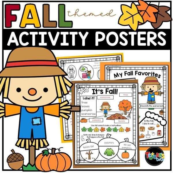 Fall Coloring Pages Posters and Autumn Activities | Kindergarten First Grade