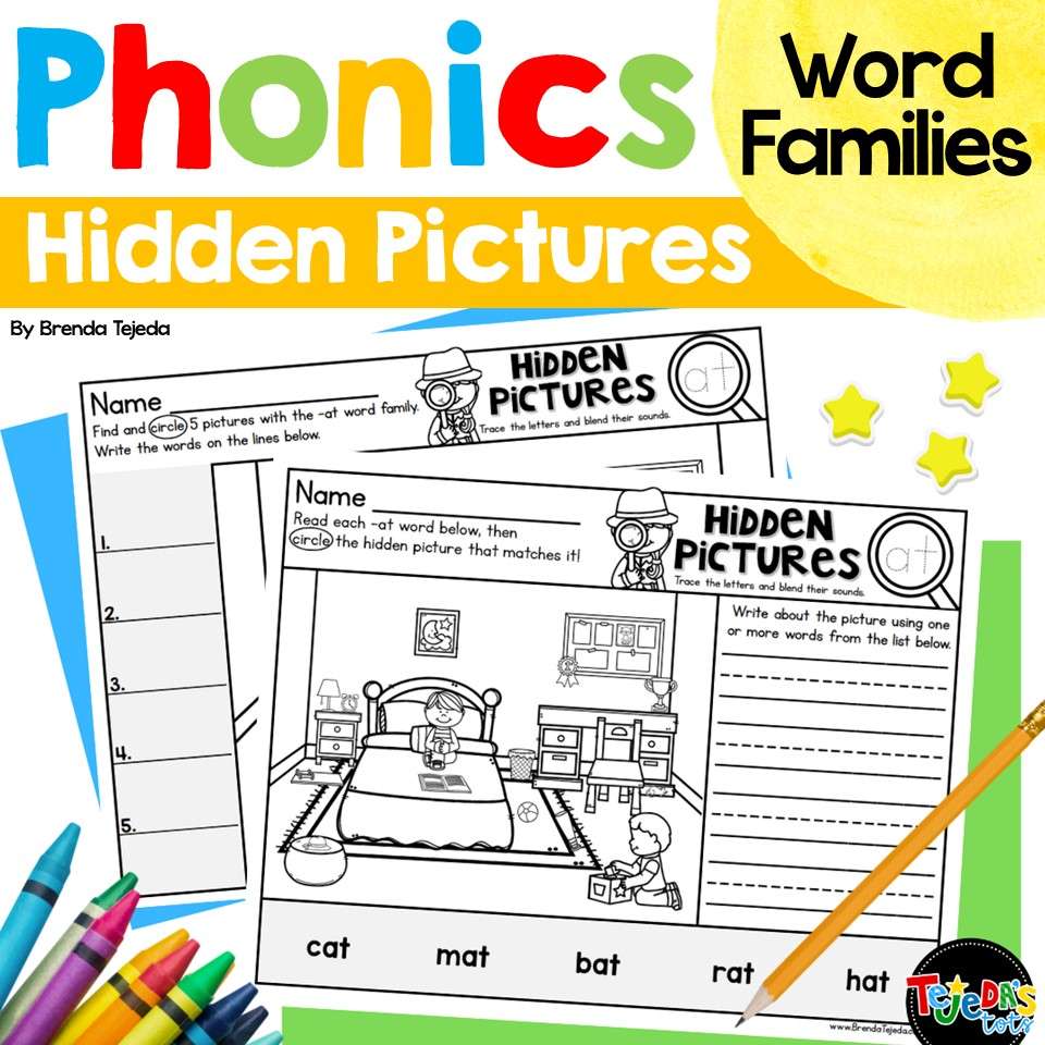Phonics Hidden Pictures: Word Families - Tejeda's Tots