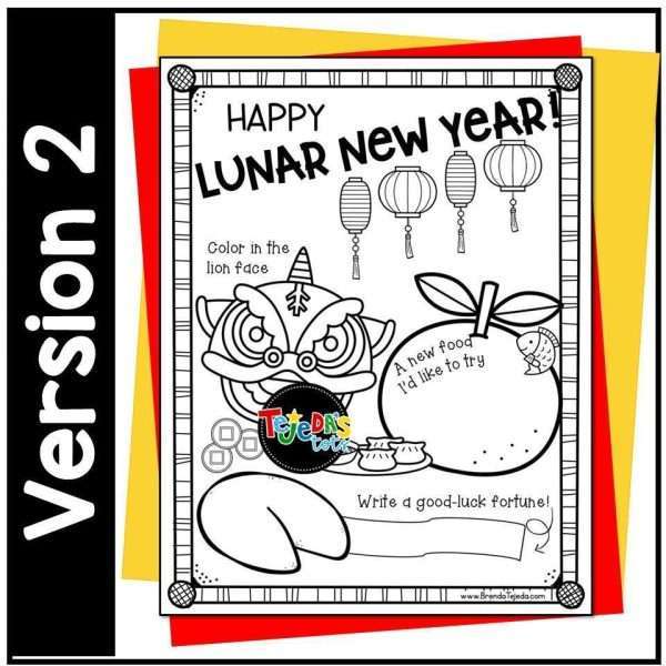 Chinese and Lunar New Year Coloring Pages Directed Drawing Activity Posters
