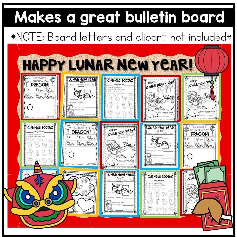Chinese and Lunar New Year Coloring Pages Directed Drawing Activity Posters - Image 2