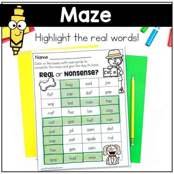 Nonsense Word Fluency Practice VCE | Nonsense Words Games and Activities