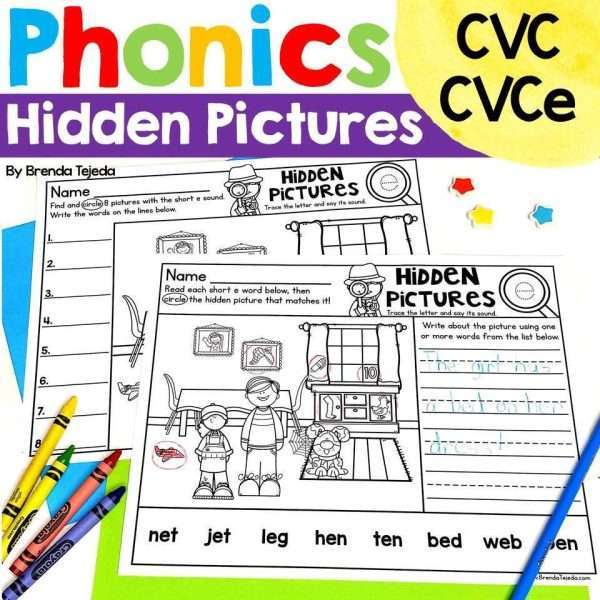 Phonics Hidden Pictures: CVC and CVCe