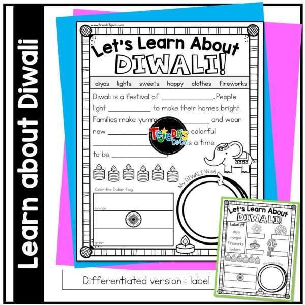 Diwali Coloring Sheet and Activity Page Diwali Posters