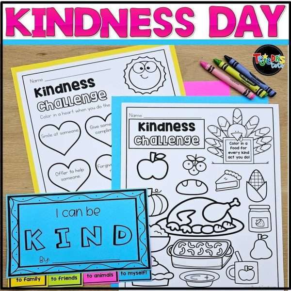 Kindness Day Craft Coloring Page World Kindness Day Writing Activities