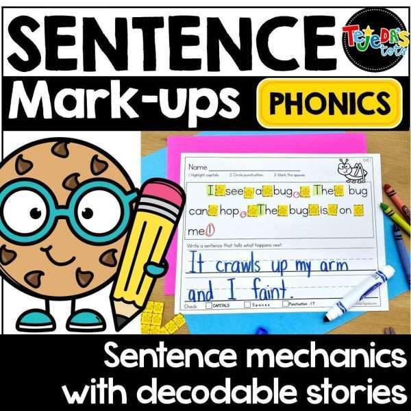 Capitalization and Punctuation Worksheets Phonics Decodable Sentences Editing