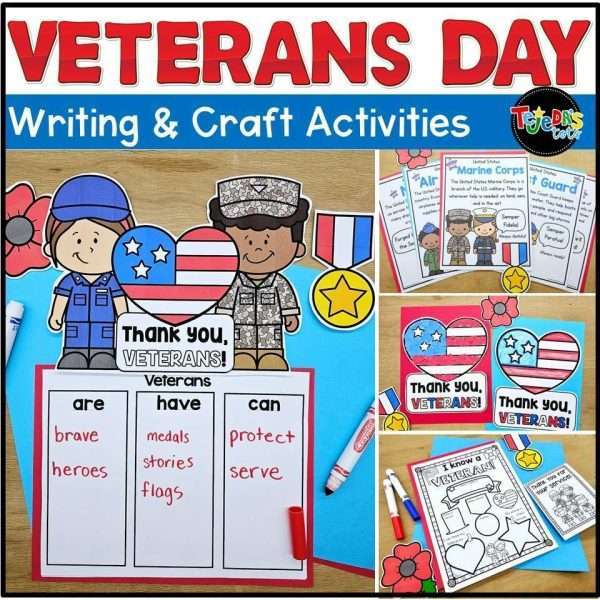 Veterans Day Craft Coloring Page Veterans Day Card and Writing Activities