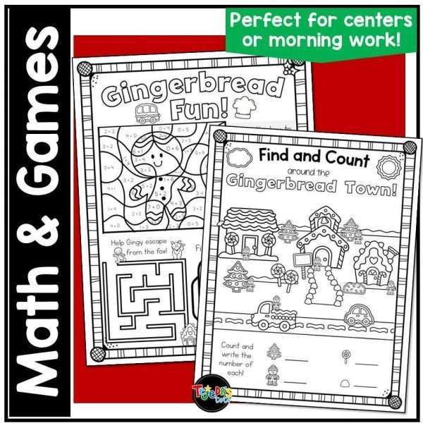 Gingerbread Coloring Pages Christmas Bulletin Board Holiday Activities Posters