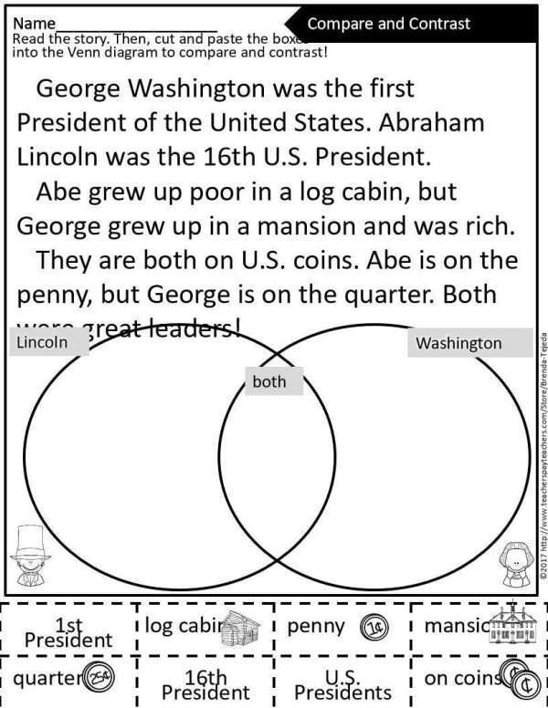 Presidents Day Craft George Washington Abraham Lincoln Coloring Pages Reading