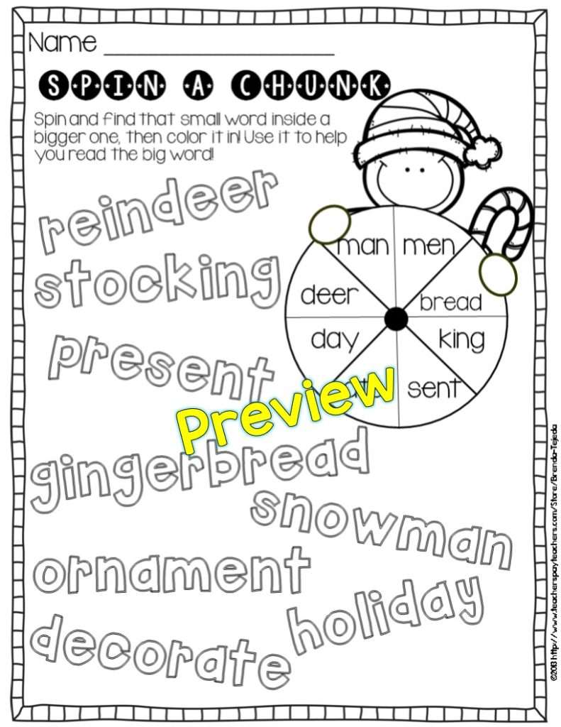 Spin-a-Chunk! Reading Strategy Practice Pages