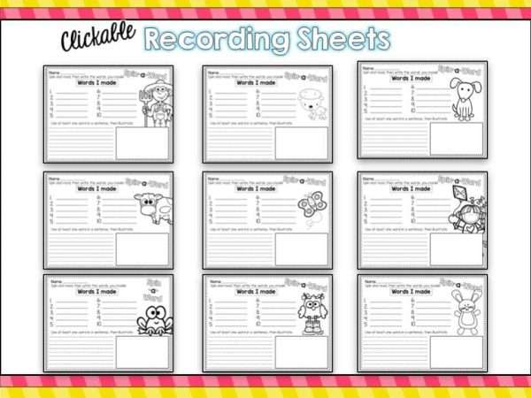 Word Work: Spin-a-Word Mats