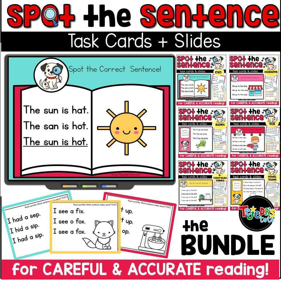 Phonics Task Cards + Slides for Decoding Accuracy and Reading Fluency Bundle - Image 1