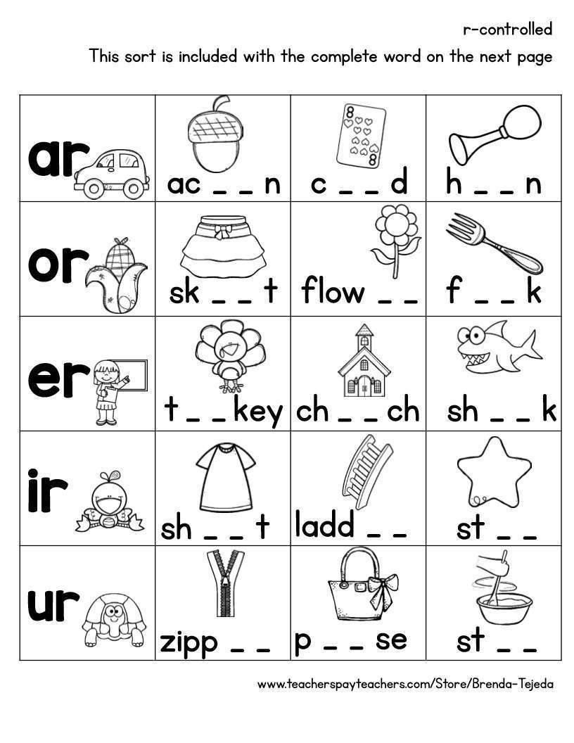 Word Work Sorts: R-Controlled Vowels - Image 4