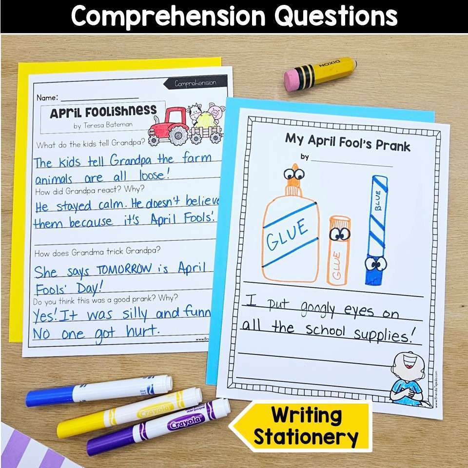 April Foolishness Book Companion April Fools Day Prank Writing Activities - Image 3