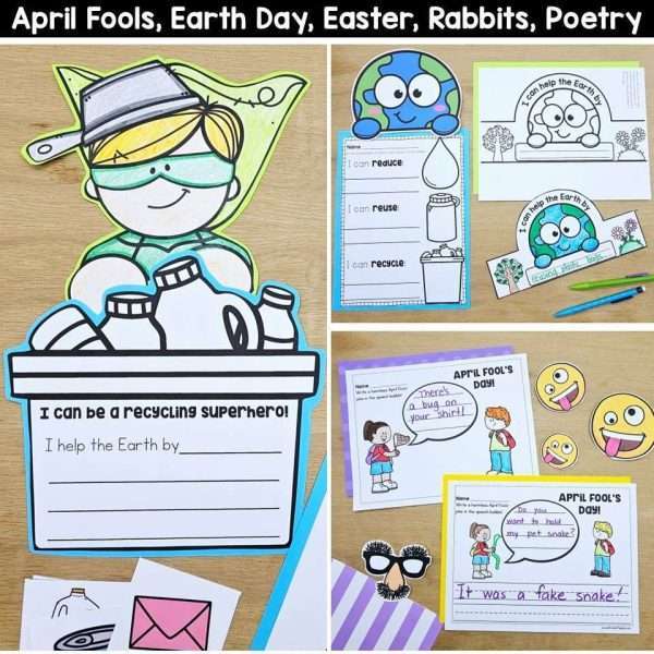April Interactive Read Alouds Activities Easter April Fools Earth Day Recycling