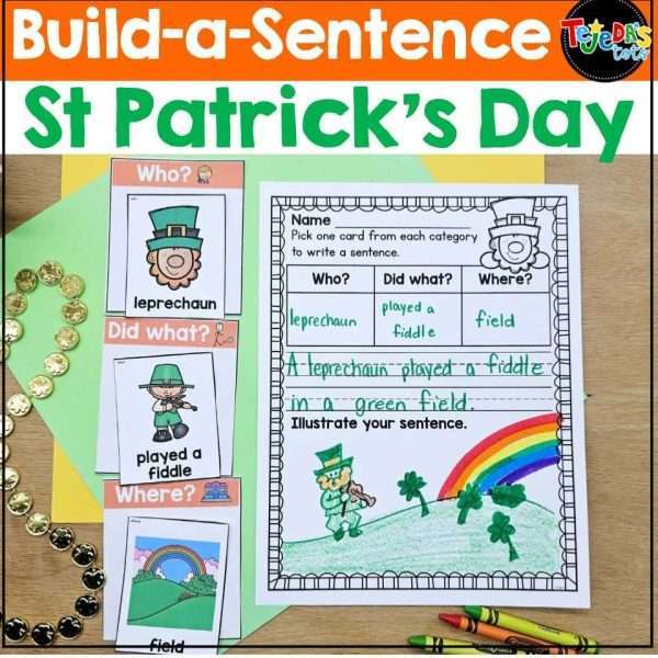 St. Patrick's Day Build A Sentence Writing activity