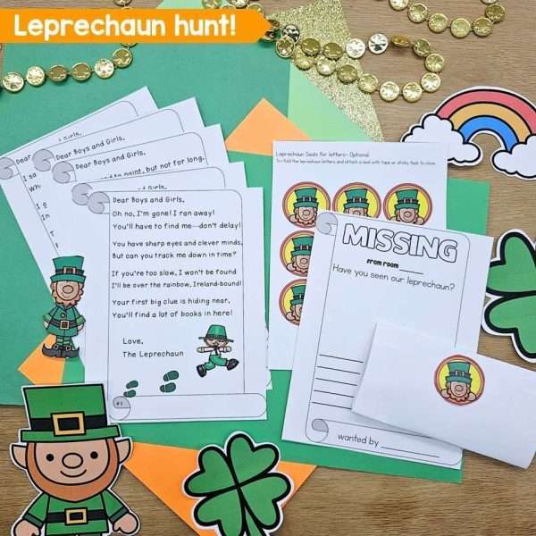 March Spring Interactive Read Alouds and Activities St. Patricks Day Leprechauns