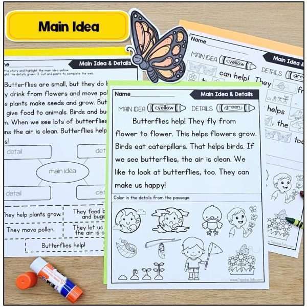 Butterfly Comprehension Passages | Differentiated Reading Practice Comprehension