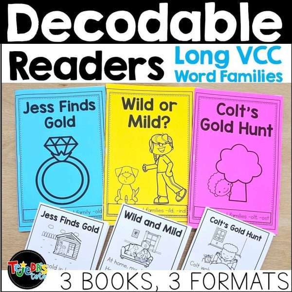 Decodable Readers Long VCC Books Science of Reading Long Vowel Word Families