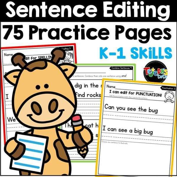 Editing Sentences Capitalization and Punctuation Worksheets Decodable