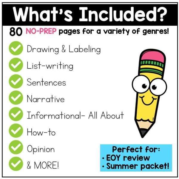 End of Year Writing Prompts Summer Writing Journal Summer Packet Opinion Inform
