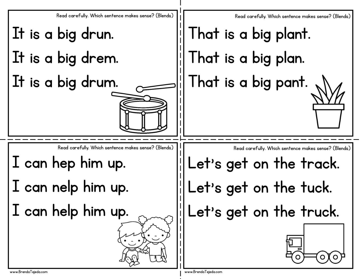 Blends Phonics Task Cards for Decoding Reading Fluency Science of ...
