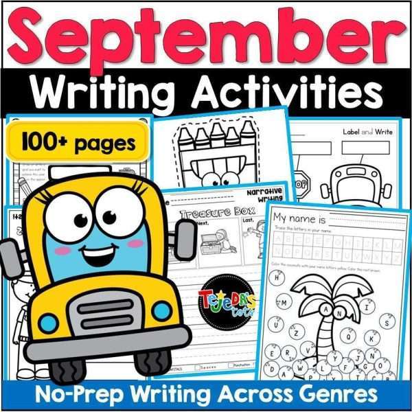 Back to School Writing Prompts Writing Journal Beginning of the Year September