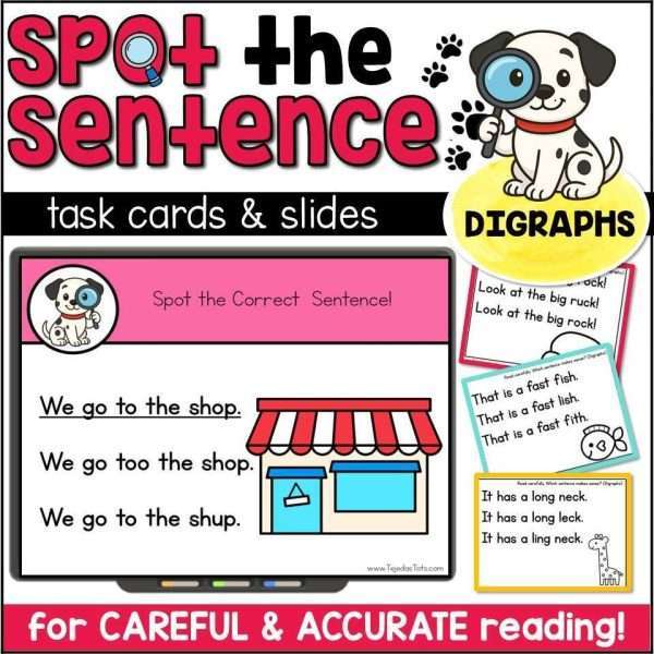 Digraphs Phonics Task Cards for Decoding Reading Fluency Science of Reading