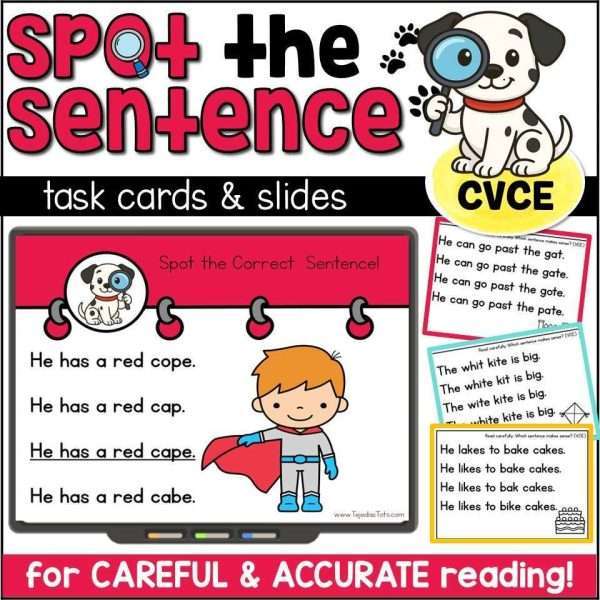 CVCE Phonics Task Cards for Decoding Reading Fluency Science of Reading
