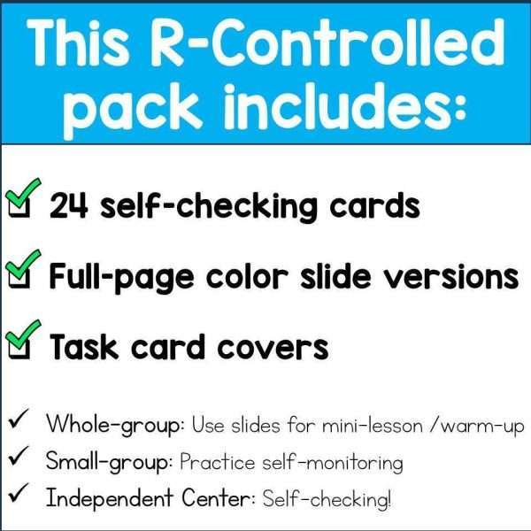 R-Controlled Phonics Task Cards for Decoding Reading Fluency Science of Reading
