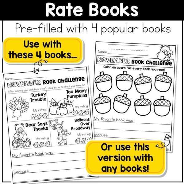 November and Fall Reading Book Trackers