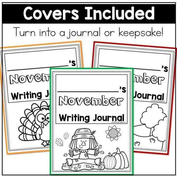 November Writing Prompts Writing Journal Fall and Thanksgiving Writing Activities