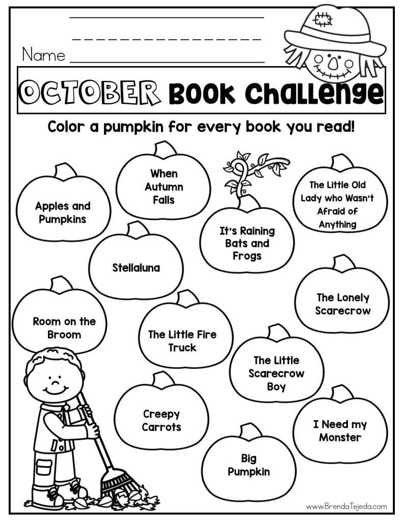 October and Fall Reading Book Trackers Reading Log
