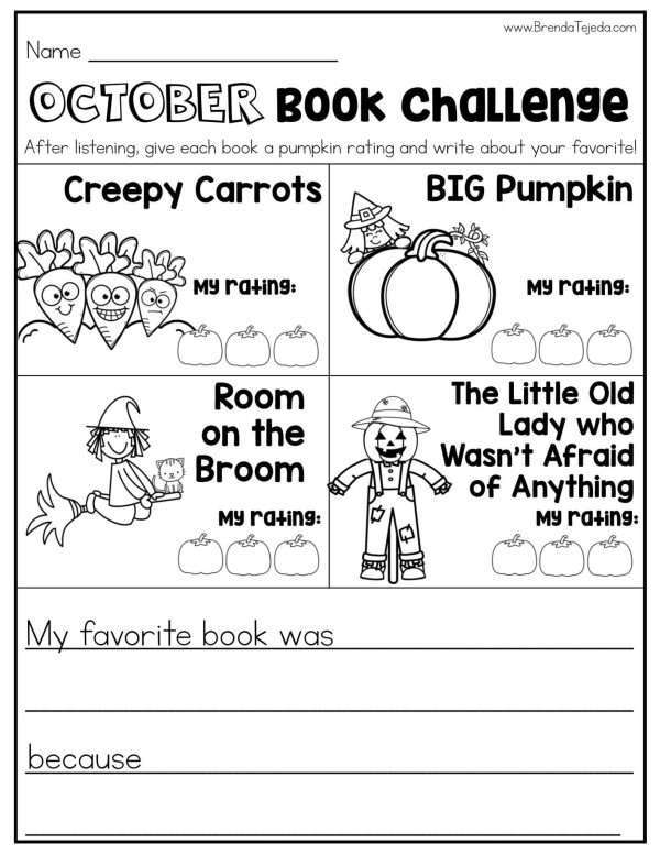 October and Fall Reading Book Trackers Reading Log