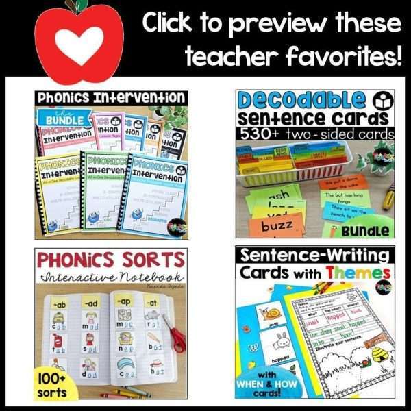 Phonics Picture Word Cards CVC Digraphs Blends CVCe Vowel Teams Literacy Center