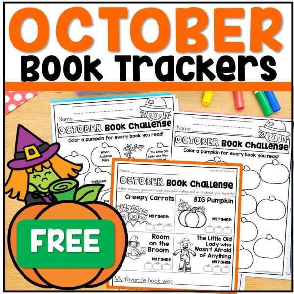 October and Fall Reading Book Trackers Reading Log