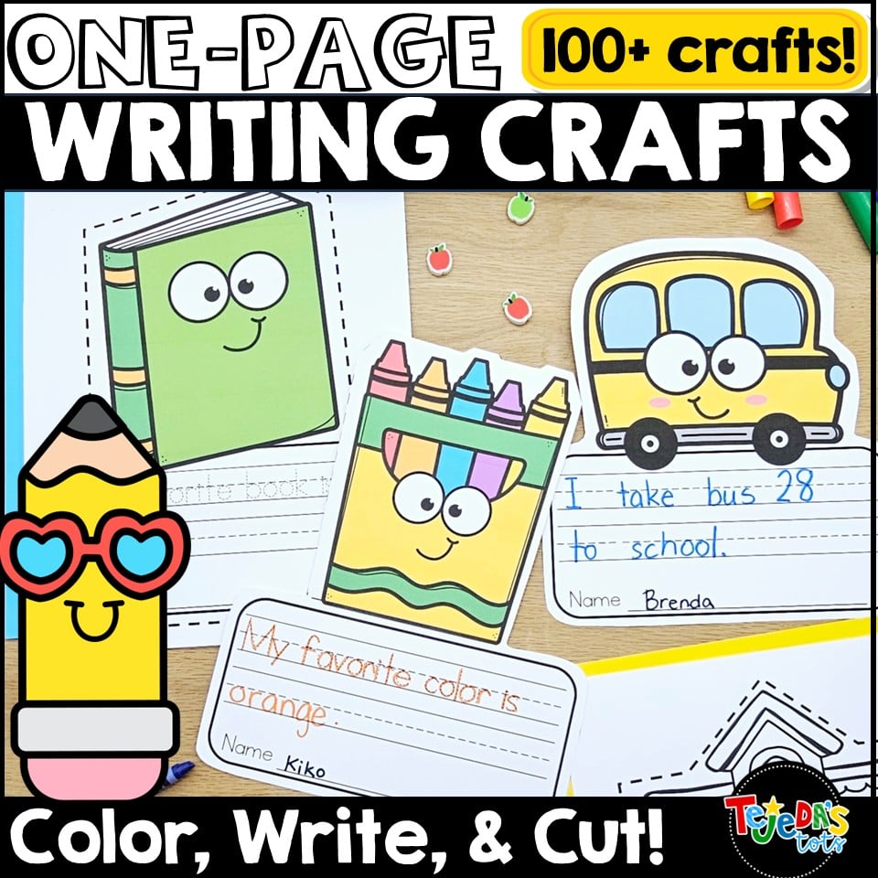 One-Page Writing Prompts Holiday Sentences Crafts Coloring pages (Kindergarten)