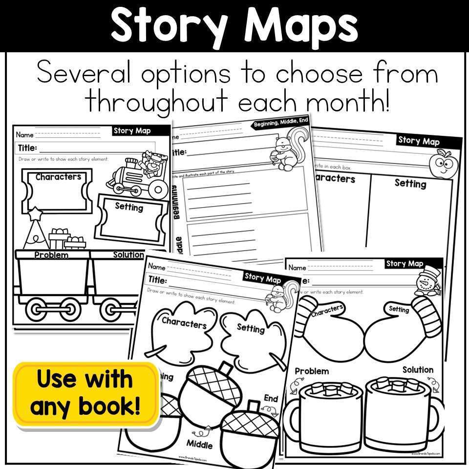Story Maps Bookmarks Story Elements Graphic Organizers Reading Log Christmas - Image 5