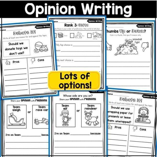 December Writing Prompts Journal Morning Work Christmas Crafts Narrative Opinion