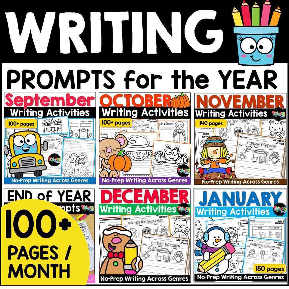 Writing Prompts Journals Morning Work Narrative Opinion For The Year - Image 1
