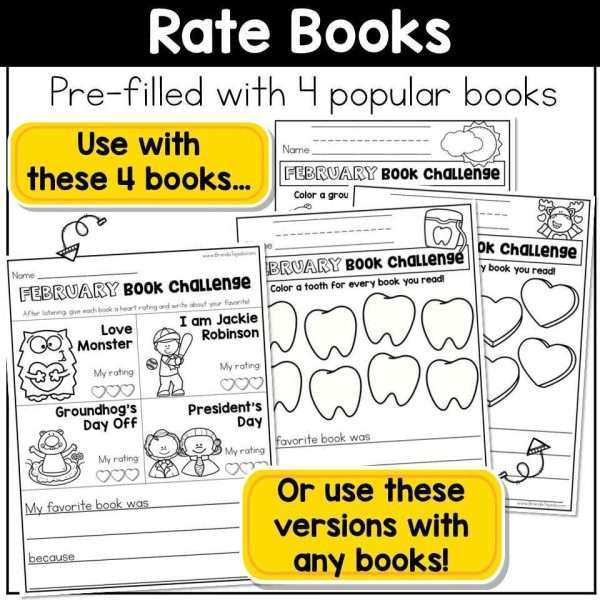 February Story Maps Bookmarks Book Trackers Valentines Day Reading Log