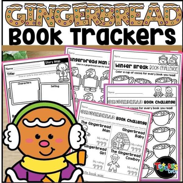 Gingerbread Man Story Maps Bookmarks Book Trackers Story Elements Christmas