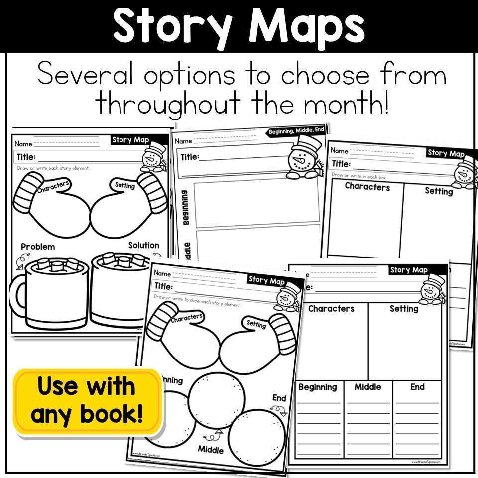 January Snowman Story Maps Bookmarks Book Trackers Winter Reading Log - Image 4