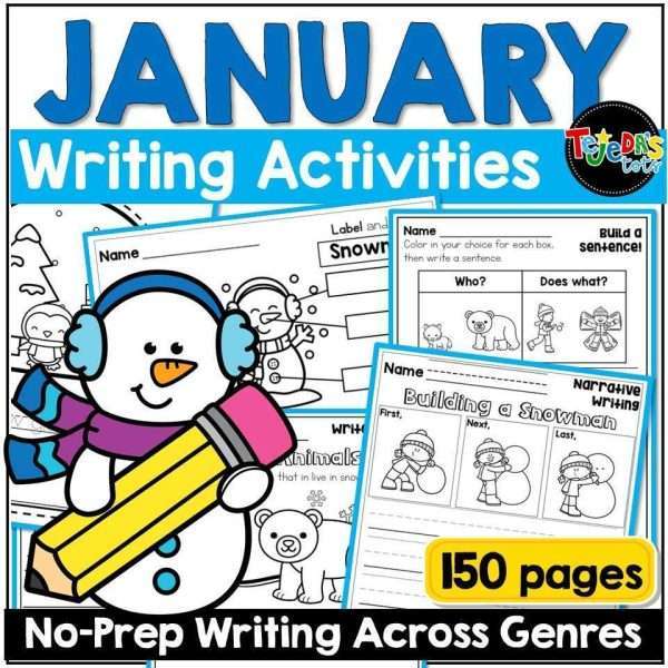 January Writing Prompts Journal Morning Work Winter Crafts Narrative Opinion