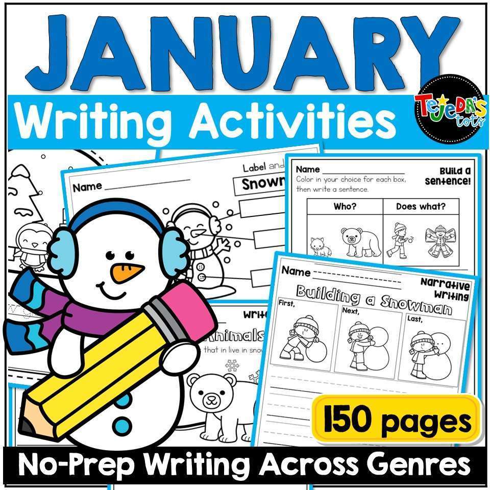 January Writing Prompts Journal Morning Work Winter Crafts Narrative Opinion - Image 1