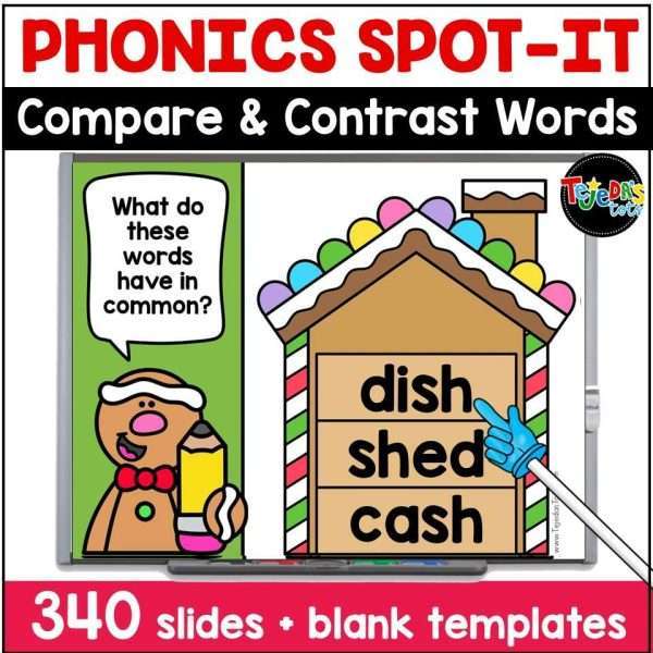 Gingerbread Phonics Christmas Phonics Game Digital and Printable