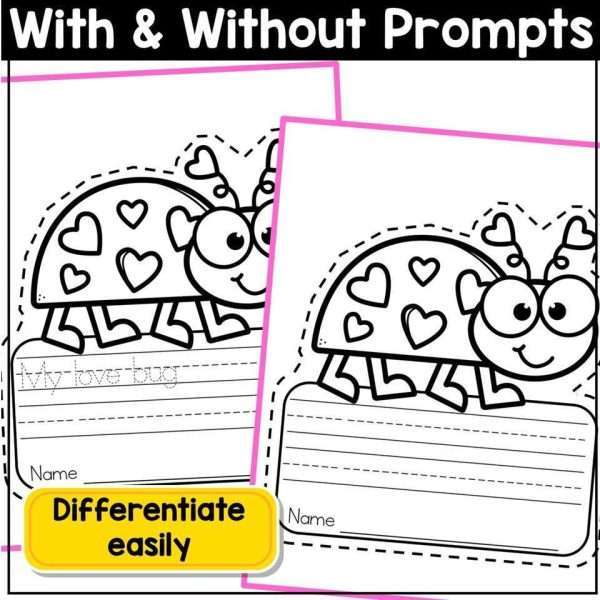 February Valentines Day Writing Crafts Coloring Pages for Kindergarten 1st Grade