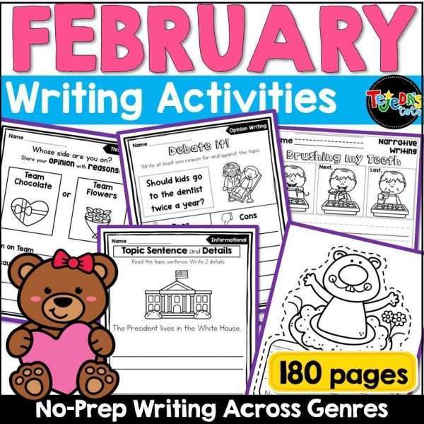 February Writing Prompts Journal Morning Work How to Narrative Opinion Valentine