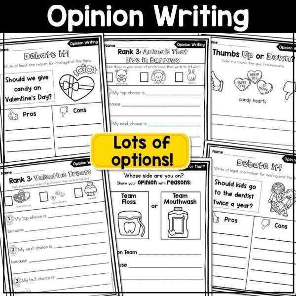 February Writing Prompts Journal Morning Work How to Narrative Opinion Valentine